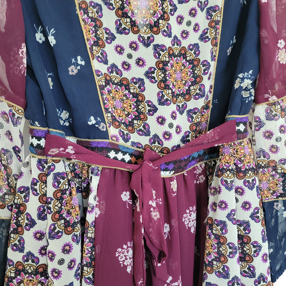 Anthropologie Maeve Quartier Latin Patchwork Velvet Mini Dress Women Sz SP - Picture 7 of 11